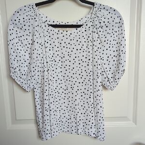New LOFT Women's White Polka Dot Top